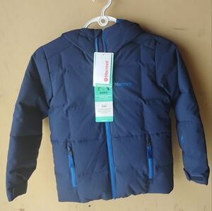 Marmot blue navy kid's polar down jacket small